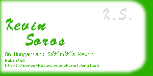 kevin soros business card